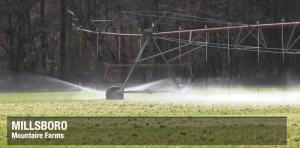 Spray machine over a field