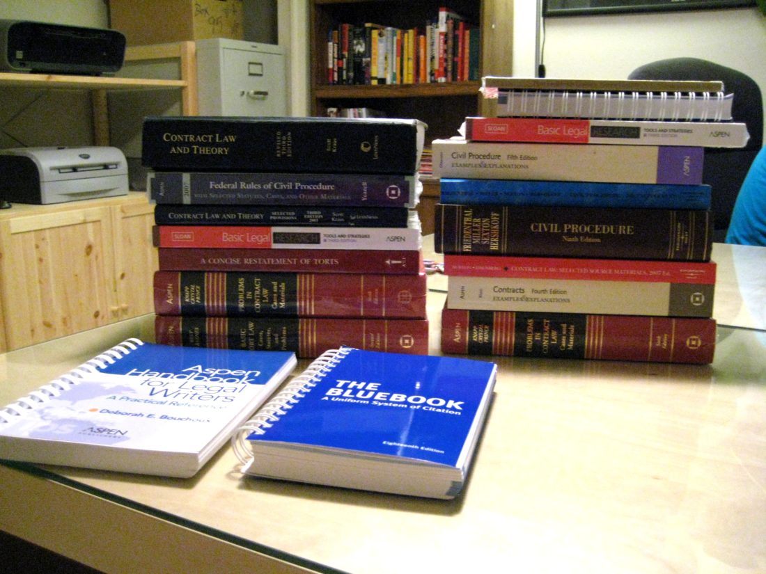 Law School Textbooks by Jesse Michael Nix via Flickr.