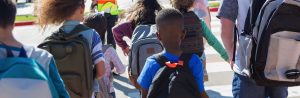 Children walking to class