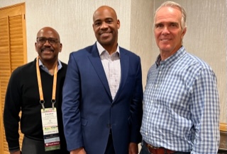 Public Justice Vice-President Preston Tisdale, DEIA consultant Anton Gunn, Public Justice President Dan Bryson.