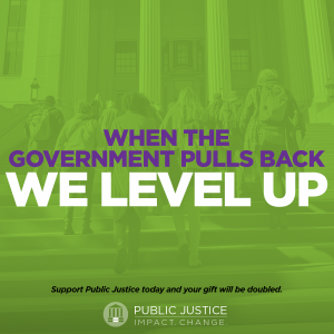 When Government Steps back, we level up - Support Public Justice